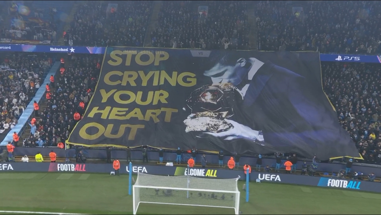  曼城球迷打出羅德里親吻金球獎TIFO：收起你的眼淚！