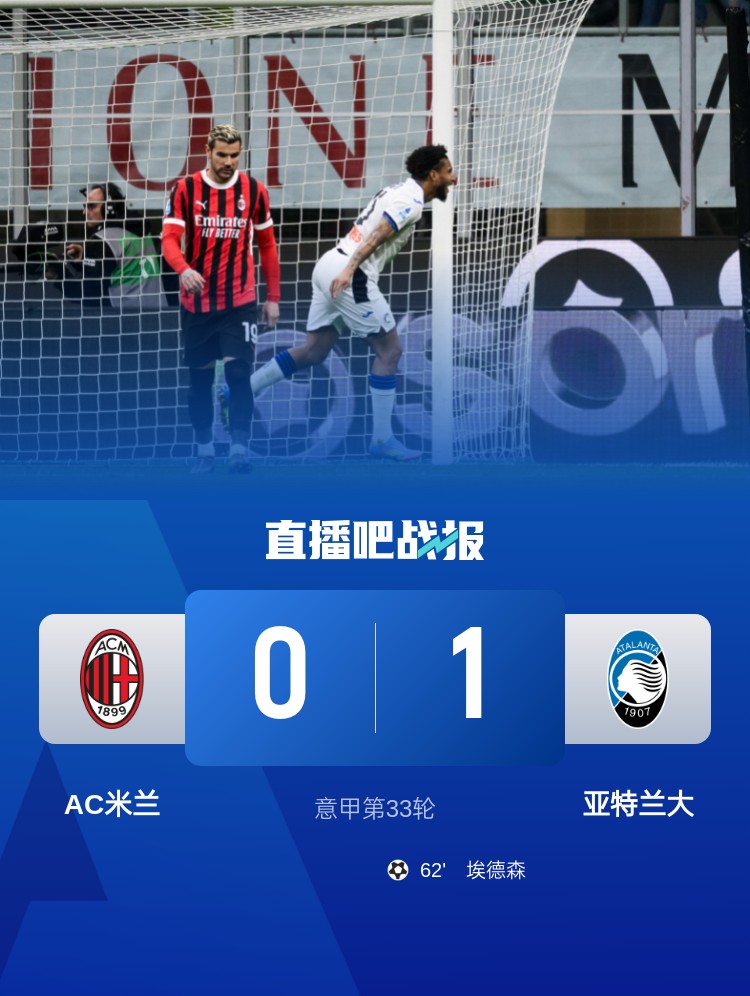  米蘭雙雄本輪均0-1輸球，周中意杯半決賽次回合再對決